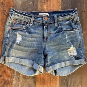Women’s Refuse Distressed Shortie Shorts